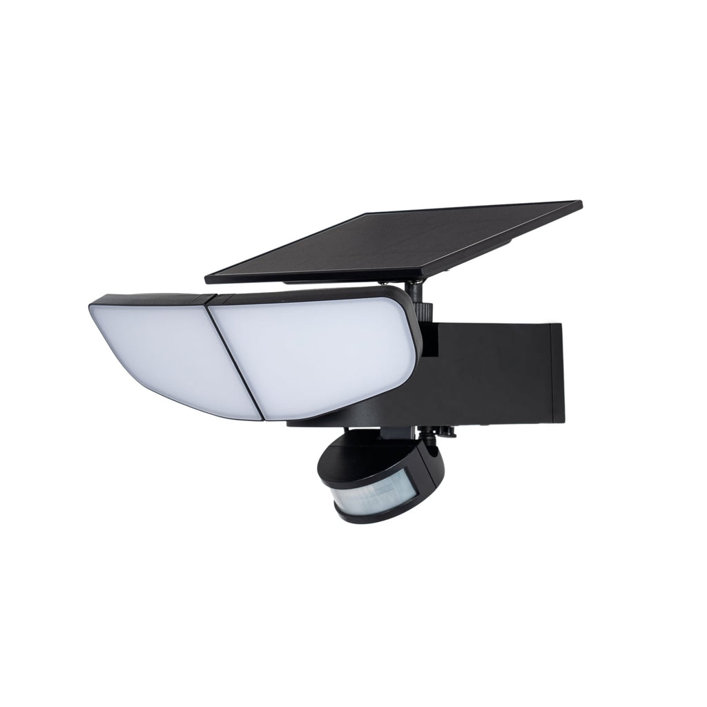 LED solcelle vegglampe Naelin dimbar med bevegelsessensor svart montert utendørs