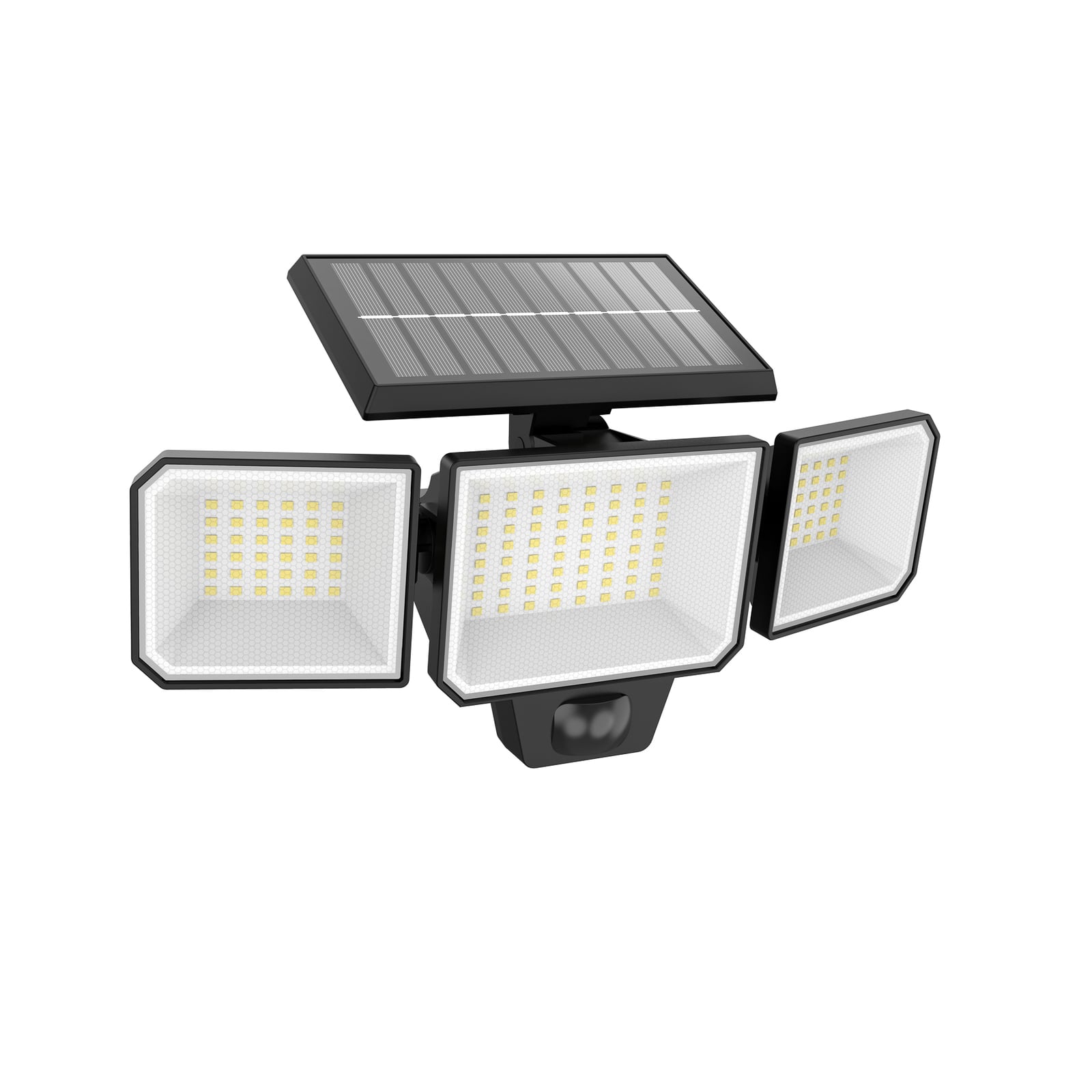 LED solcelle-vegglampe Nysil 3-lys med bevegelsessensor IP44 Philips forfra