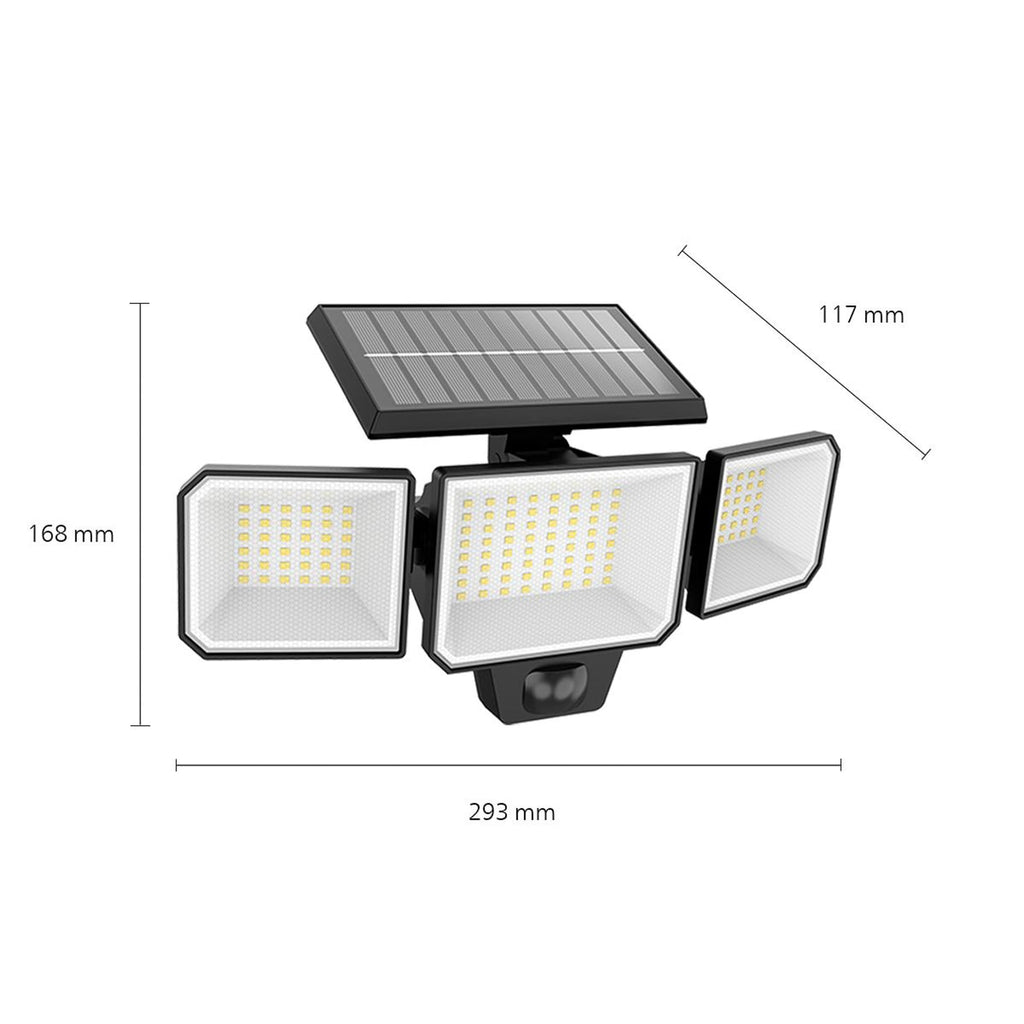 LED solcelle-vegglampe Nysil 3-lys med bevegelsessensor IP44 Philips bakside