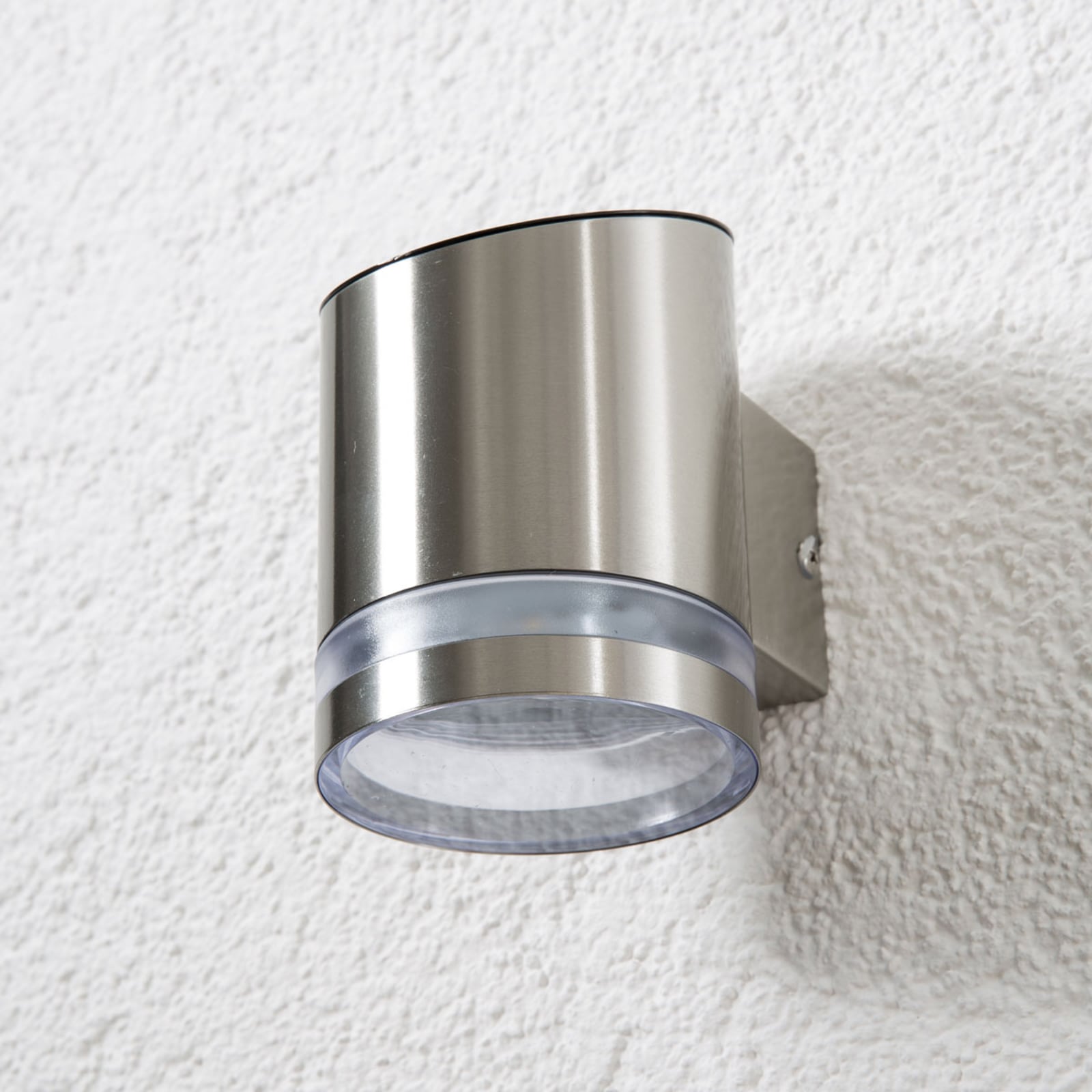 LED solcelle vegglampe Salma rustfritt stål IP44 fra siden