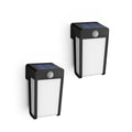 LED solcelle-vegglampe Shroud 2-pack med sensor IP44 front
