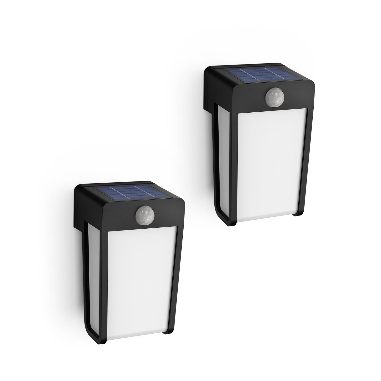 LED solcelle-vegglampe Shroud 2-pack med sensor IP44 front