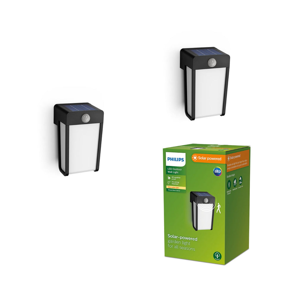 LED solcelle-vegglampe Shroud 2-pack med sensor IP44 oversikt