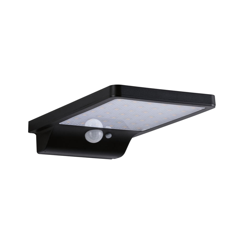 Montert LED solcelle vegglampe Solveig med bevegelsessensor svart IP44