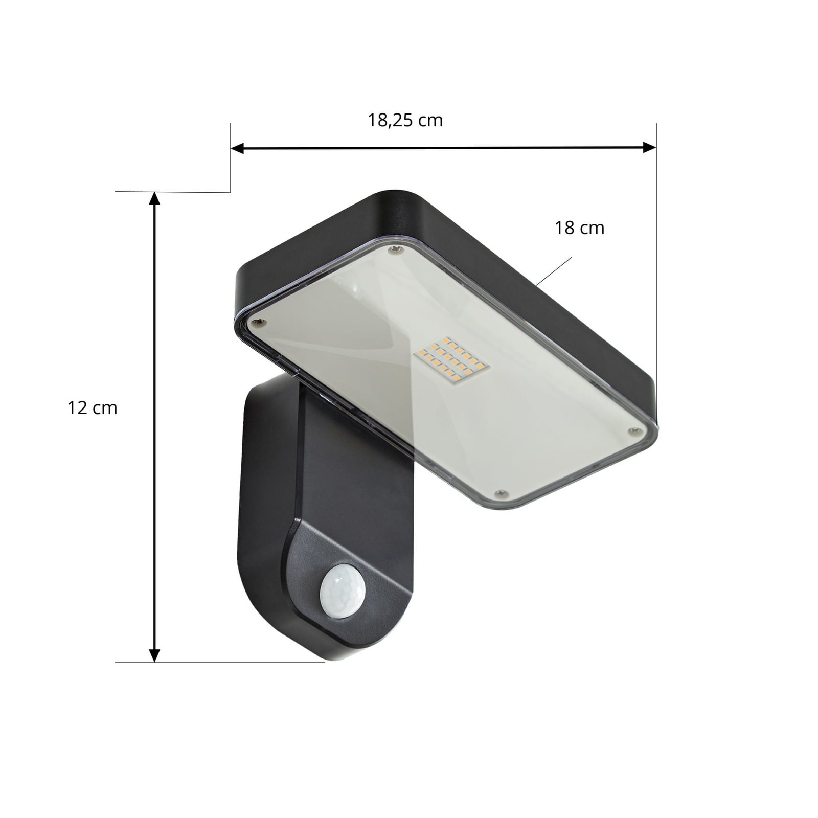 Detalj av LED solcelle-vegglampe Tarlson med bevegelsessensor antrasitt IP44