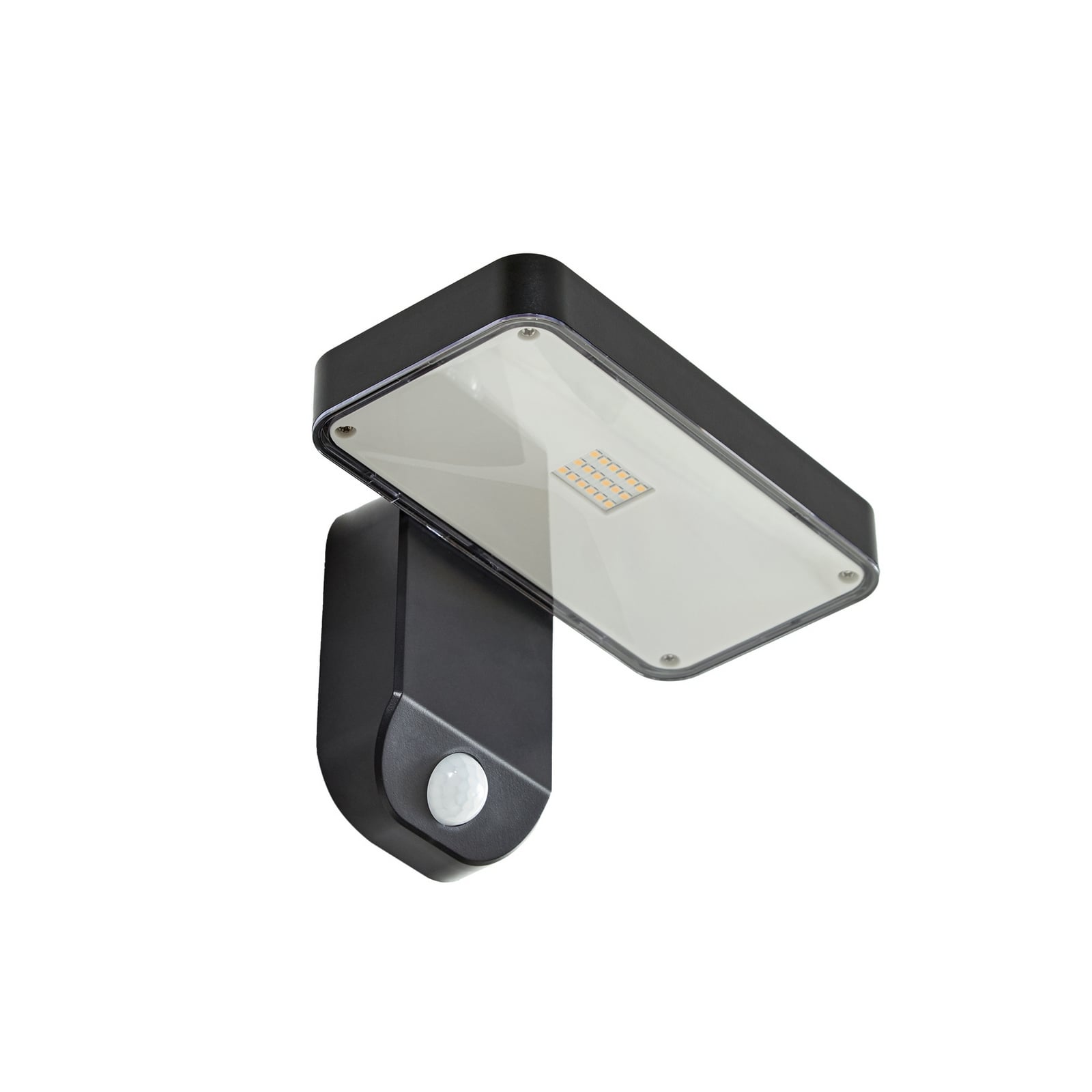 Nærbilde av sensor på LED solcelle-vegglampe Tarlson med bevegelsessensor antrasitt IP44