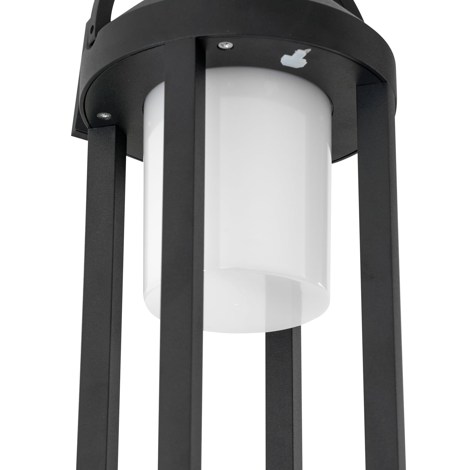 Nærbilde av dimmer på LED solcelle-vegglampe Tilena rund dimbar svart IP54