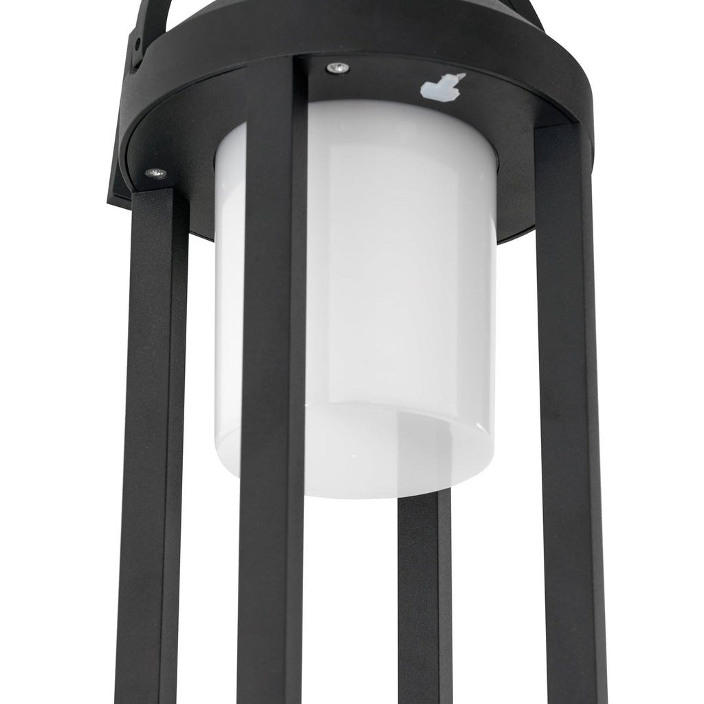 Nærbilde av dimmer på LED solcelle-vegglampe Tilena rund dimbar svart IP54