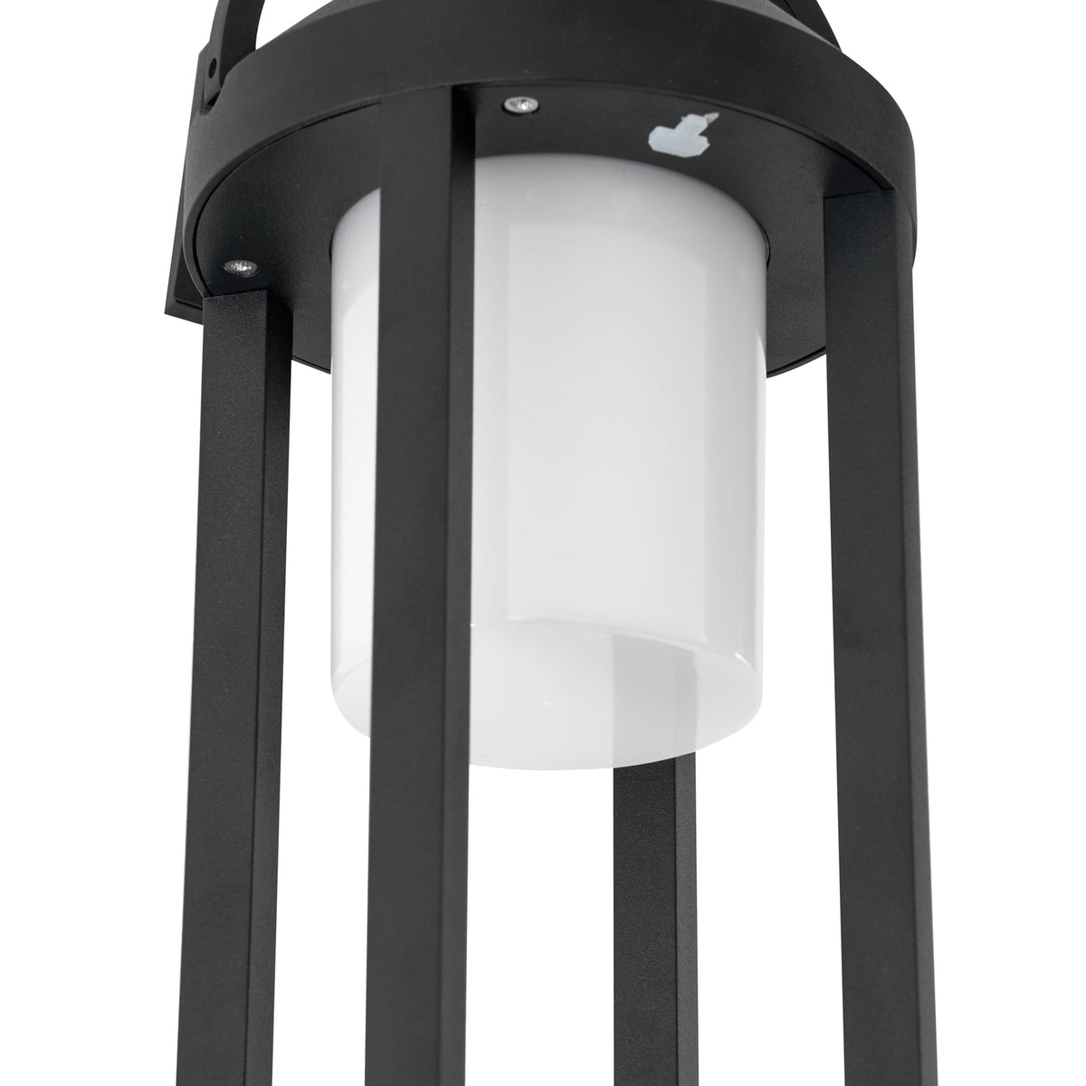 Nærbilde av dimmer på LED solcelle-vegglampe Tilena rund dimbar svart IP54