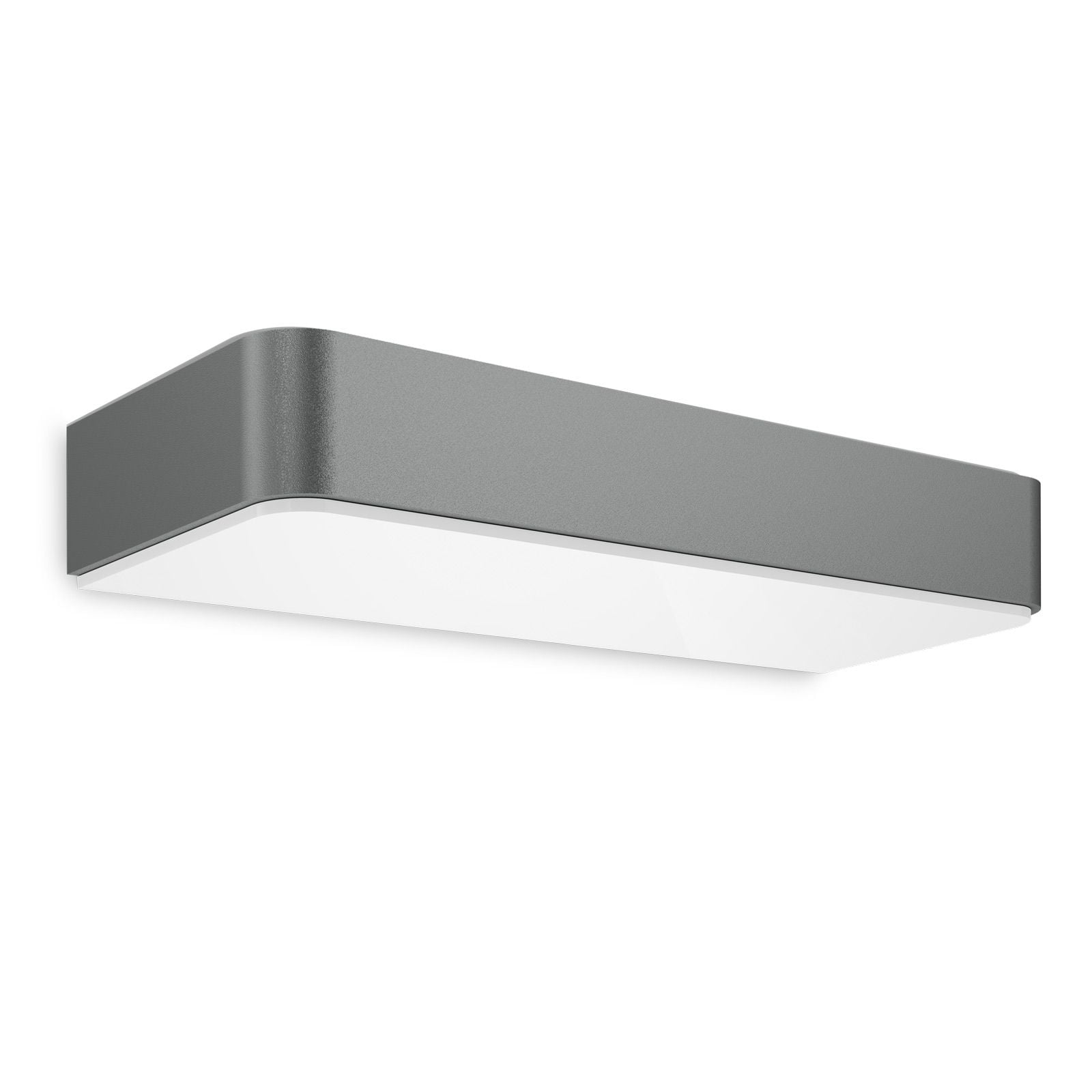 LED solcelle vegglampe XSolar SOL-O antrasitt IP44 montert på vegg