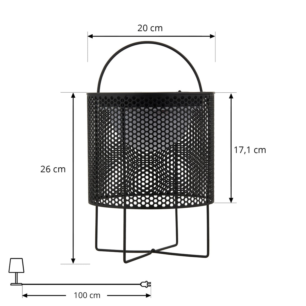 LED solcellebordlampe Achilleas RGBW dimbar svart IP44 nærbilde