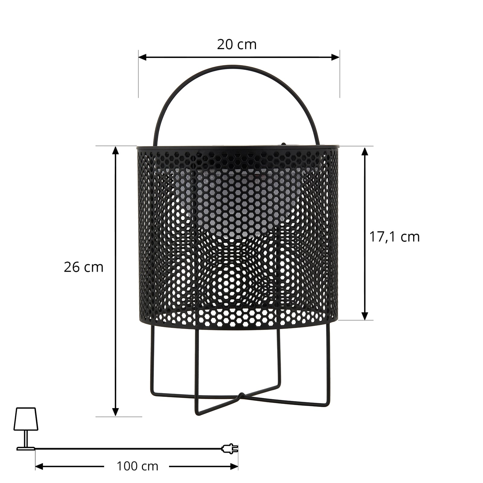 LED solcellebordlampe Achilleas RGBW dimbar svart IP44 nærbilde