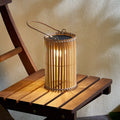 LED solcellebordlampe Amaria bambus dimbar forfra