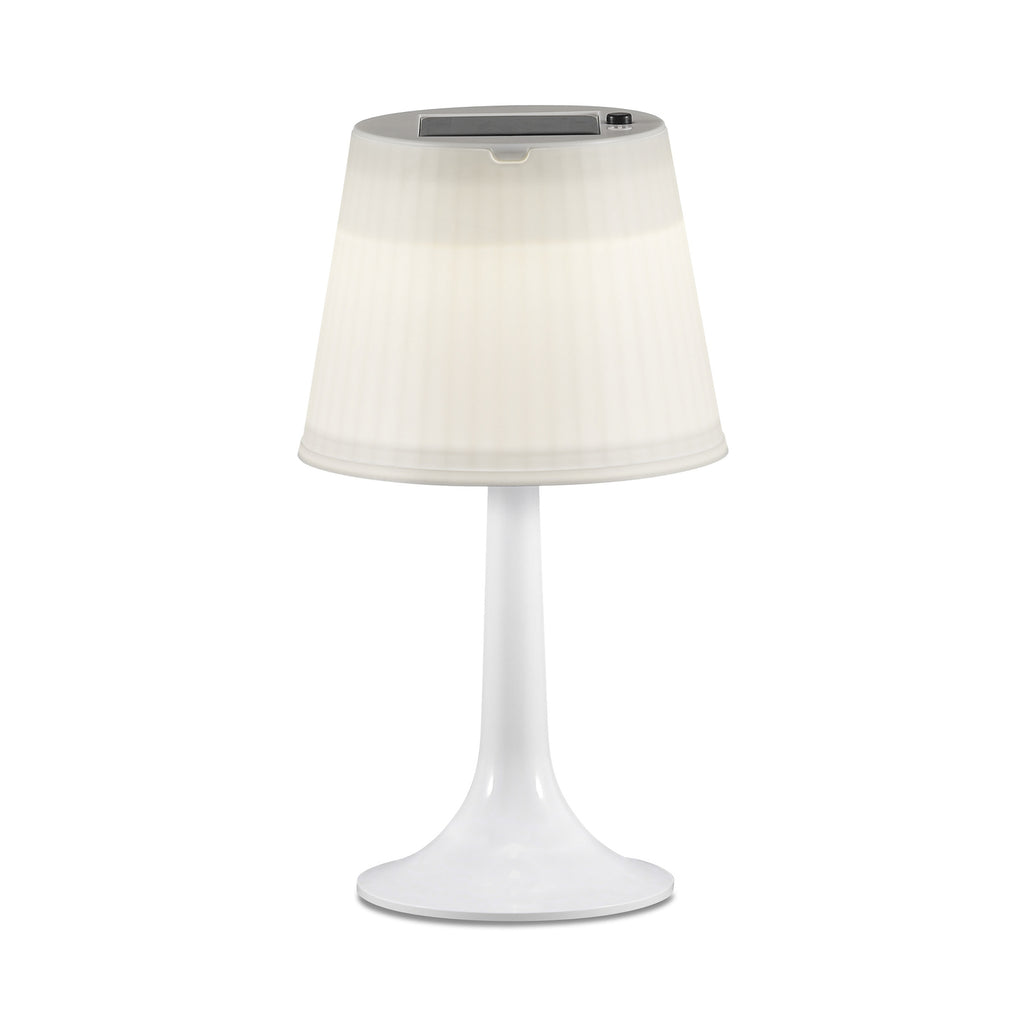 Montert LED solcellebordlampe Assisi Sitra hvit i uteområde
