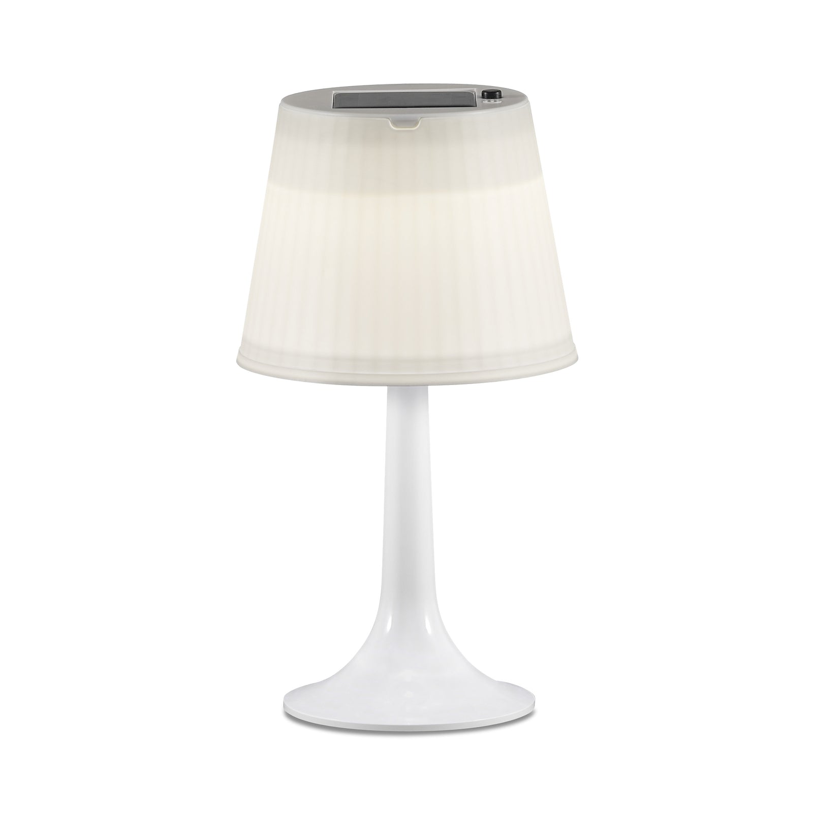 Montert LED solcellebordlampe Assisi Sitra hvit i uteområde