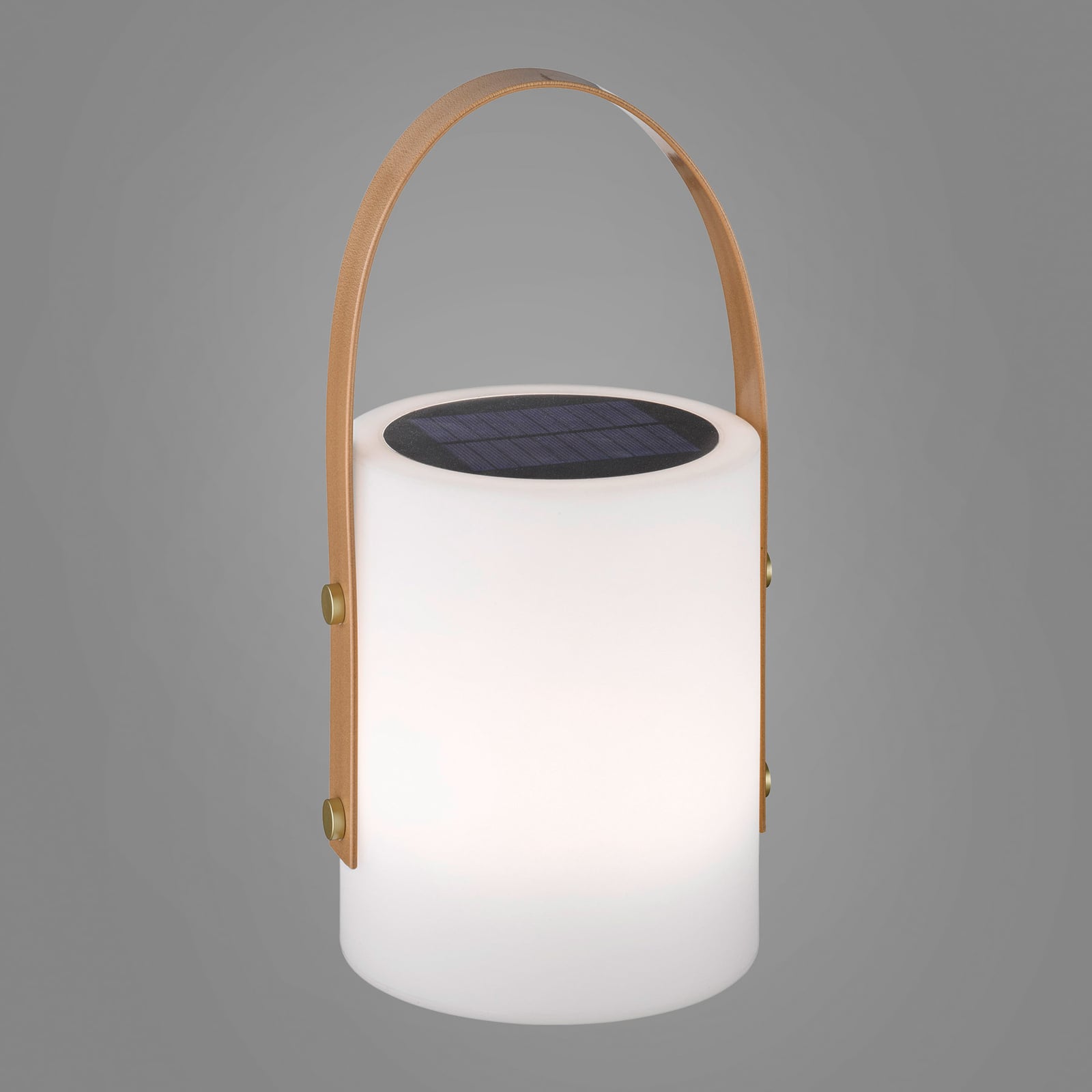 LED solcellebordlampe Bari RGB dimbar IP44 hvit med fargeskift