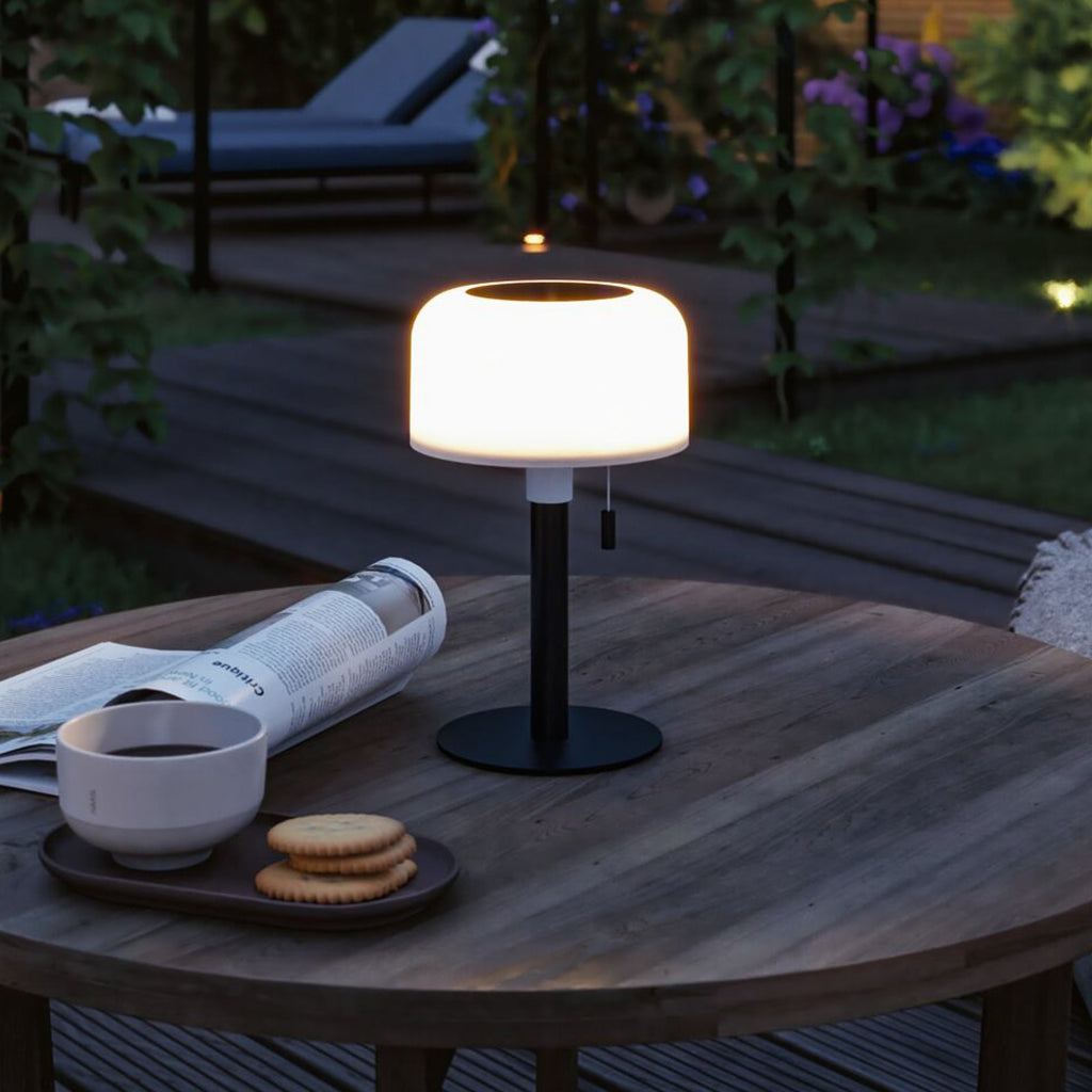 LED solcellebordlampe Bartja svart IP44 bakside