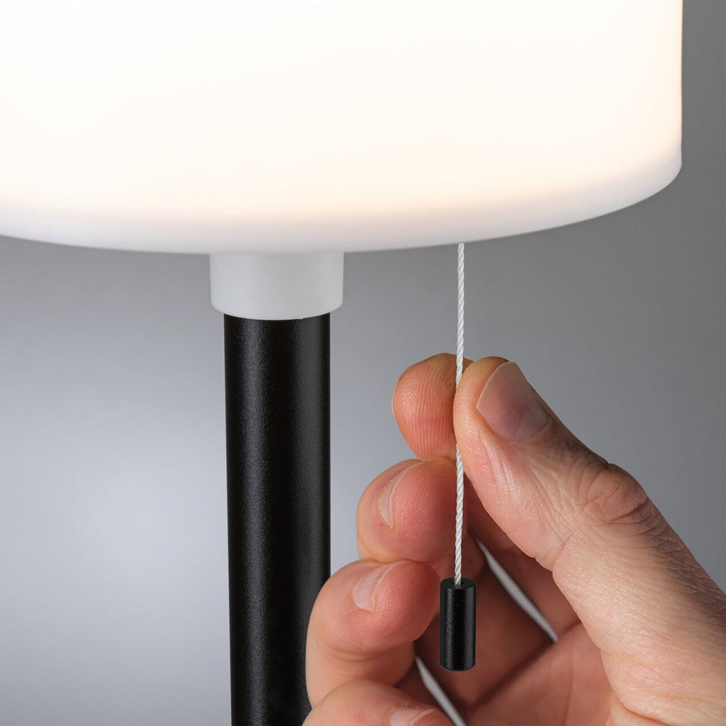 LED solcellebordlampe Bartja dimbar svart IP44 Ø14,8 cm - Paulmann