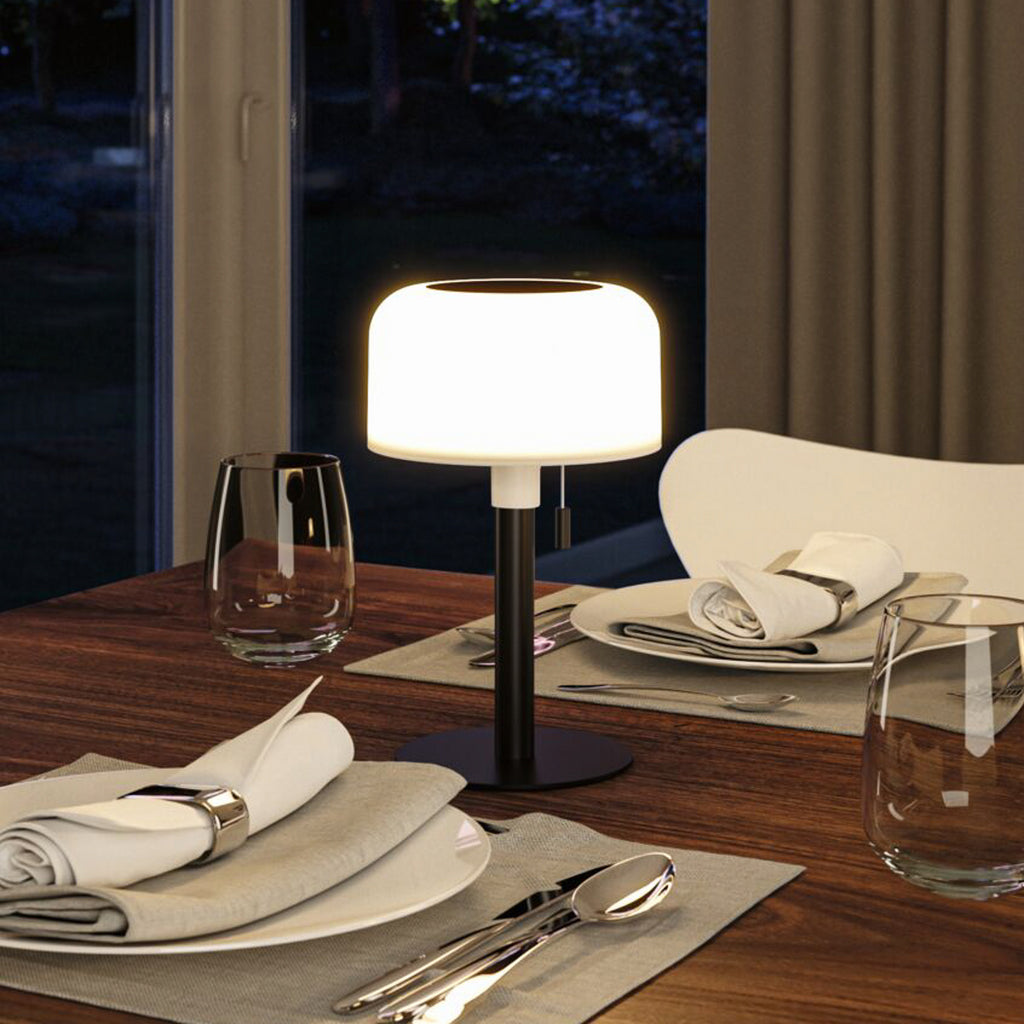 LED solcellebordlampe Bartja dimbar svart IP44 Ø14,8 cm - Paulmann