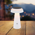 LED solcellebordlampe dimbar hvit CCT Ø14 cm Globo forfra