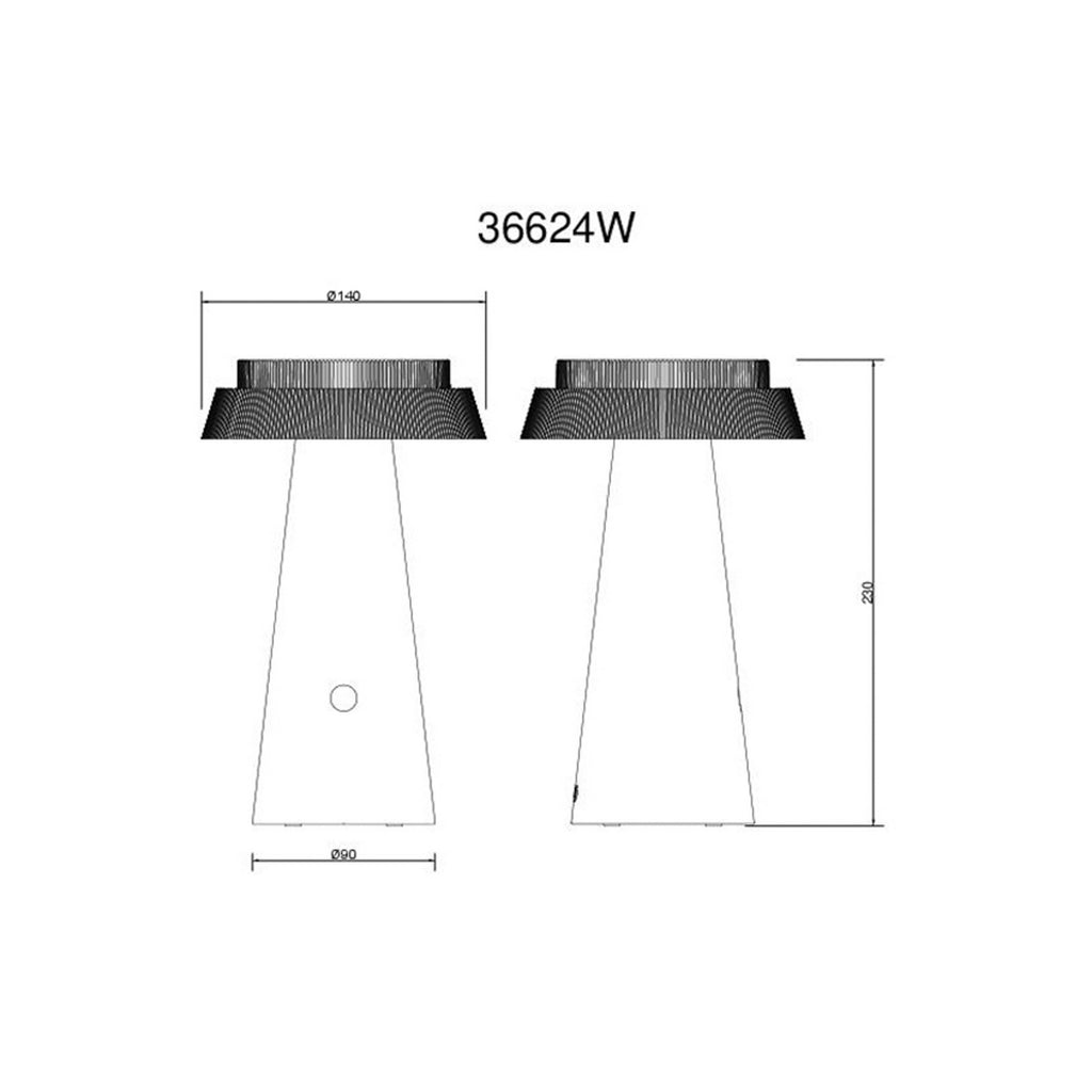 LED solcellebordlampe dimbar hvit CCT Ø14 cm Globo detalj av touchknapp