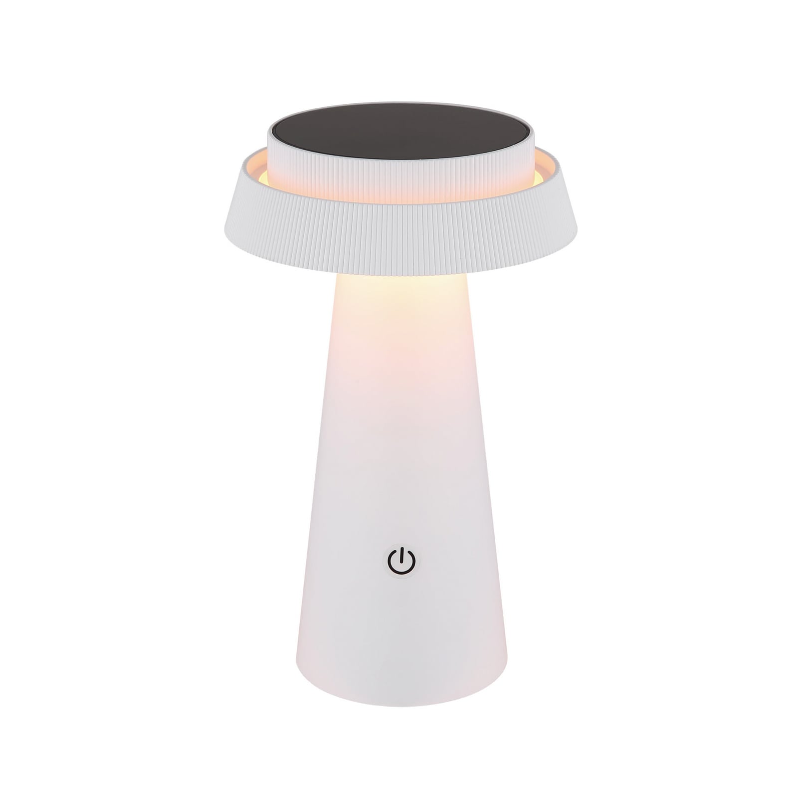 LED solcellebordlampe dimbar hvit CCT Ø14 cm Globo montert på bord