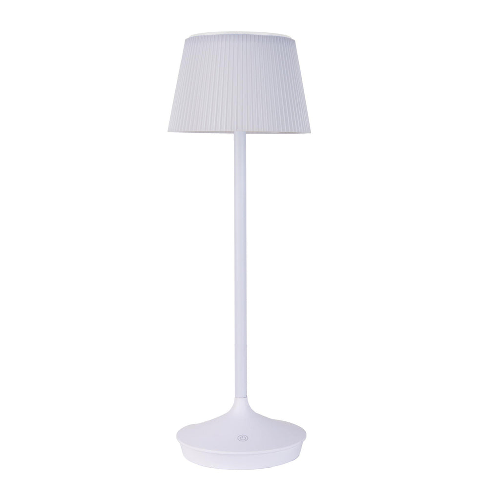 LED solcellebordlampe Emmi CCT dimbar hvit IP44 detalj touch sensor