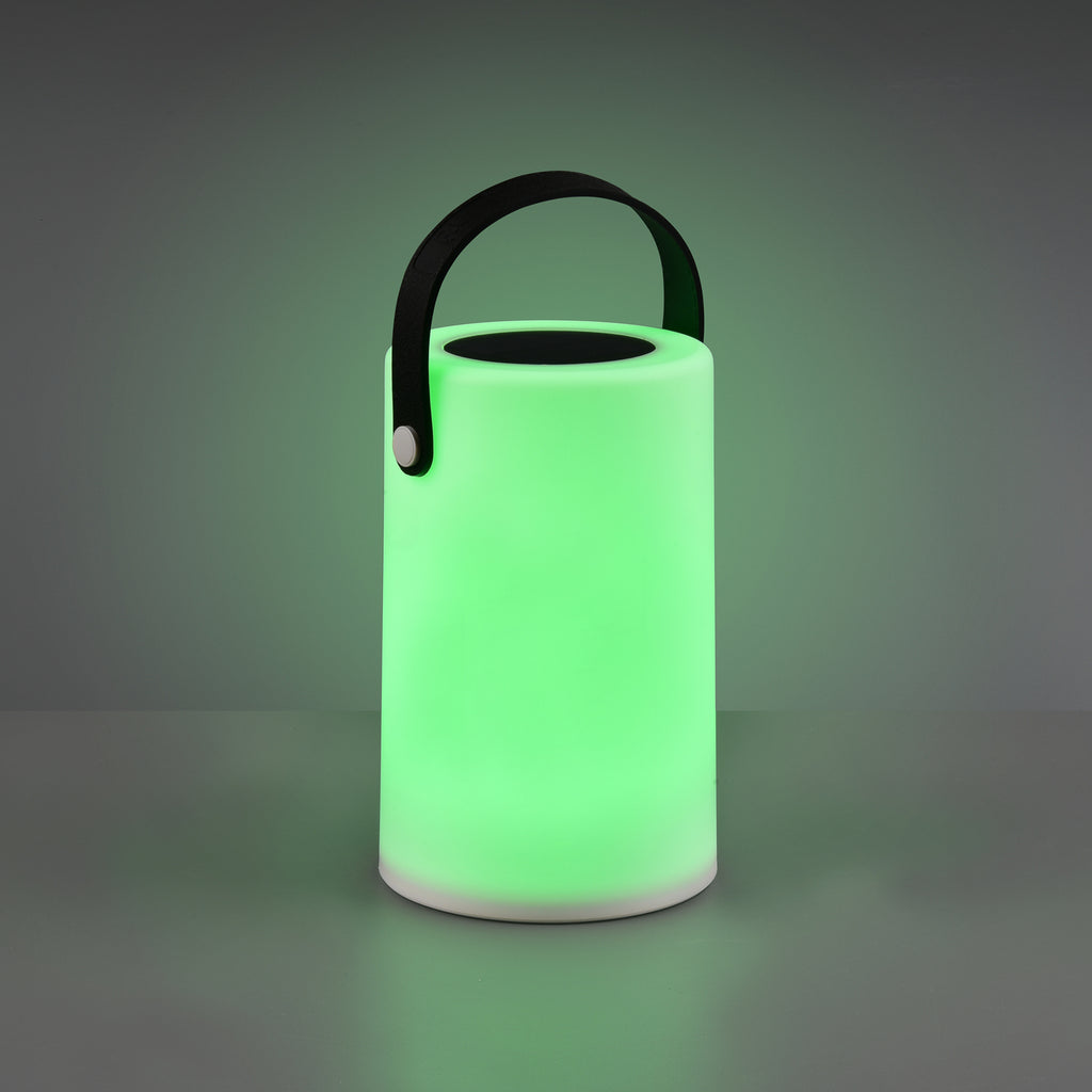 LED solcellebordlampe Garcia RGBW hvit Ø13 cm IP44 - Reality
