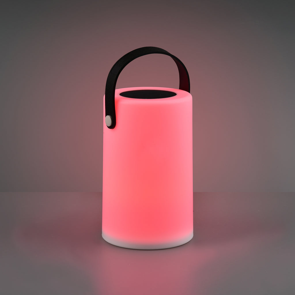 LED solcellebordlampe Garcia RGBW hvit Ø13 cm IP44 - Reality