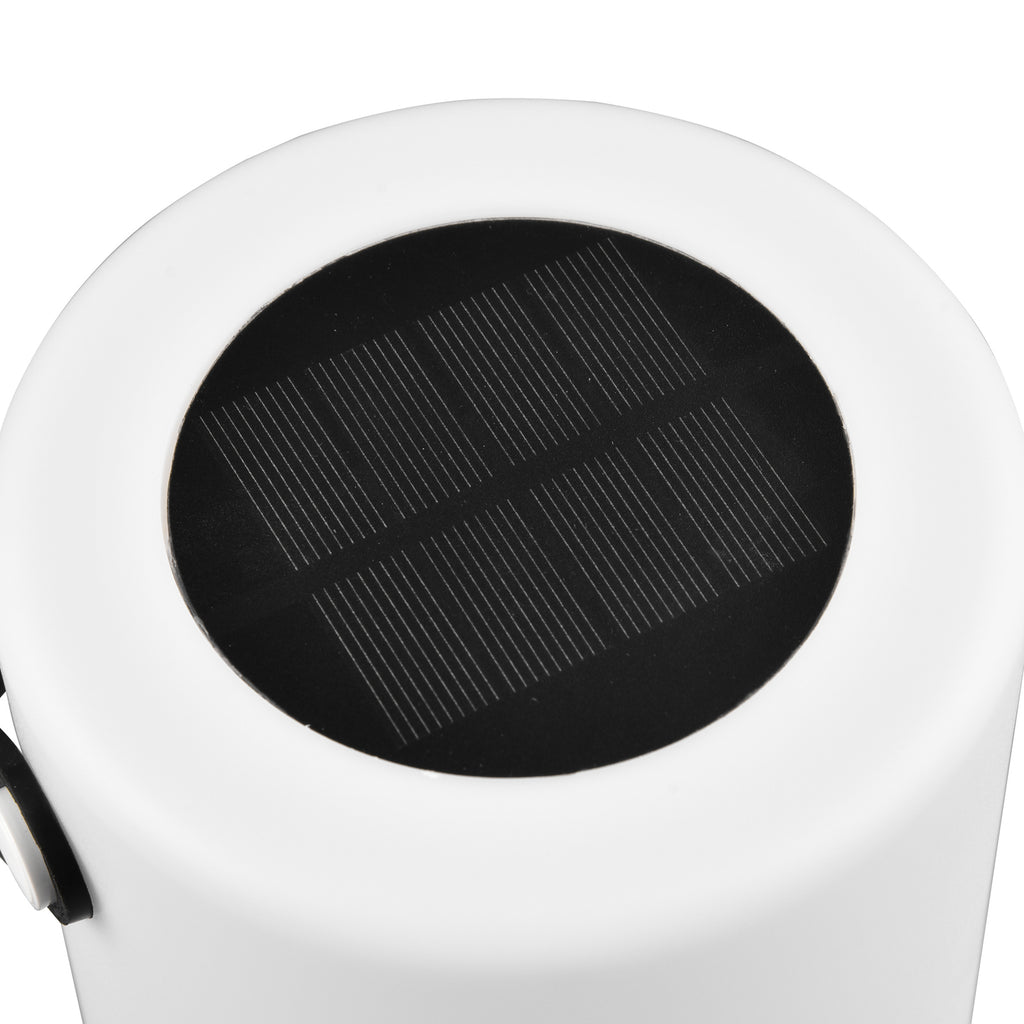 LED solcellebordlampe Garcia RGBW hvit Ø13 cm IP44 - Reality