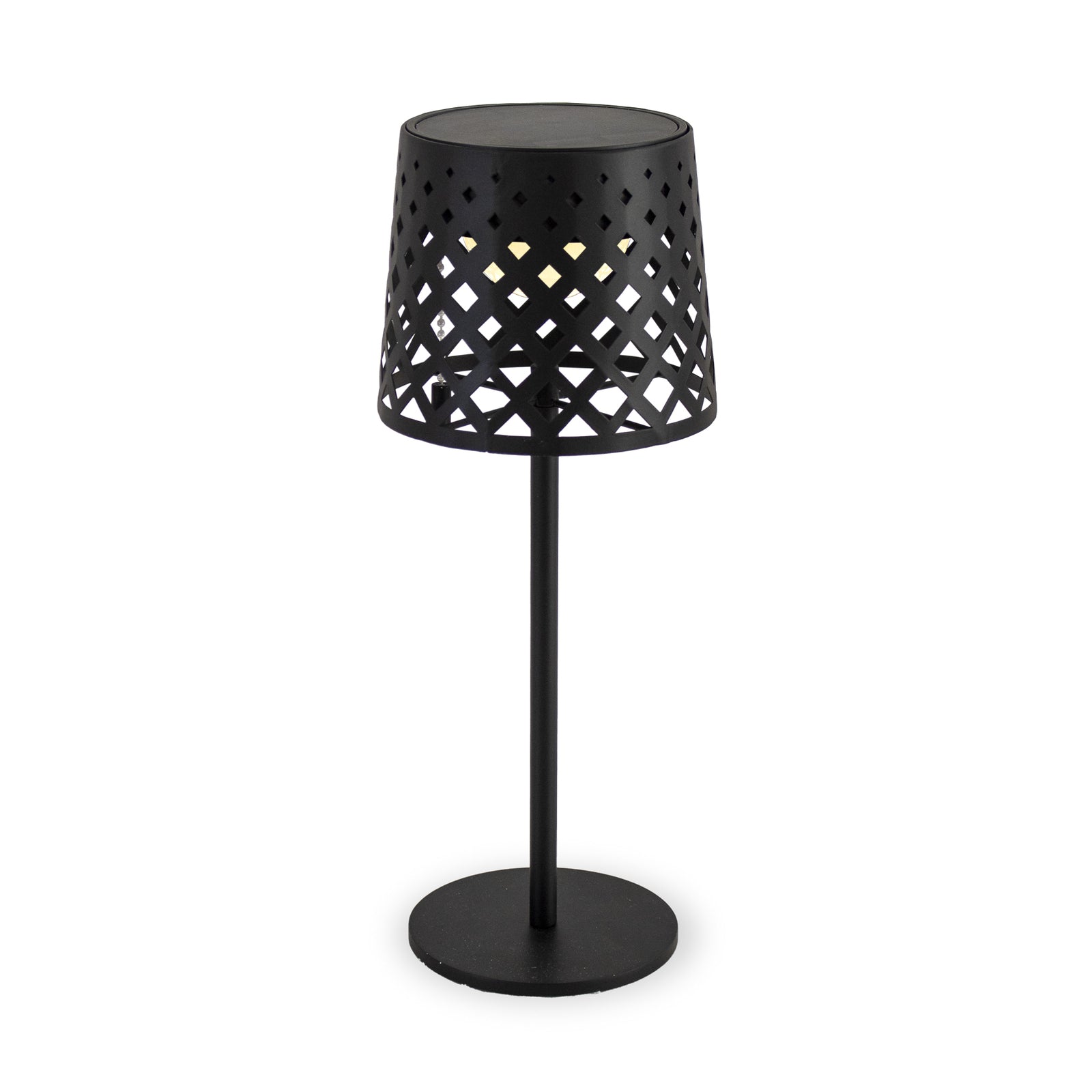 LED solcellebordlampe Gretita detalj av dimmer og bryter