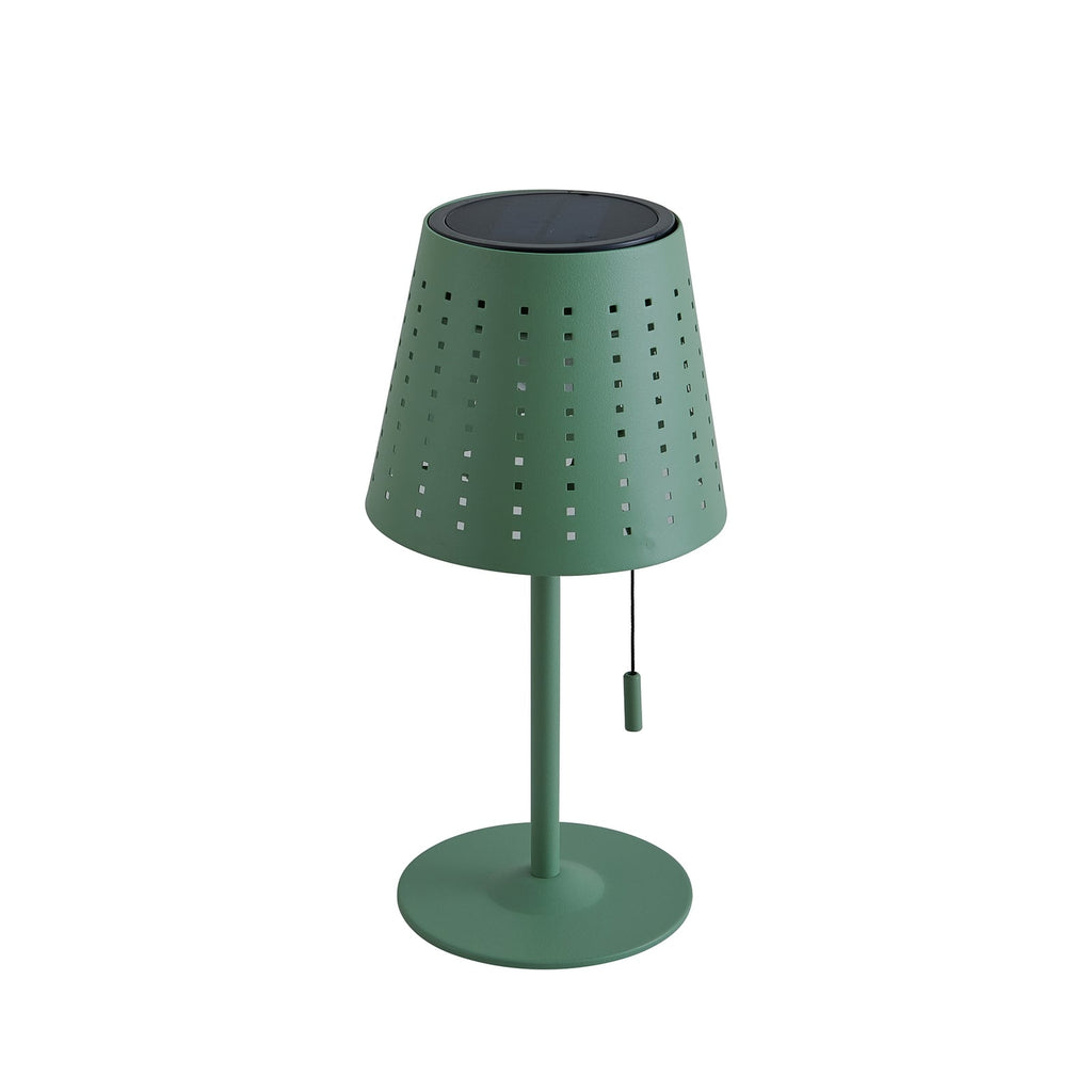 Detalj av LED solcellebordlampe Hilario mintgrønn jern