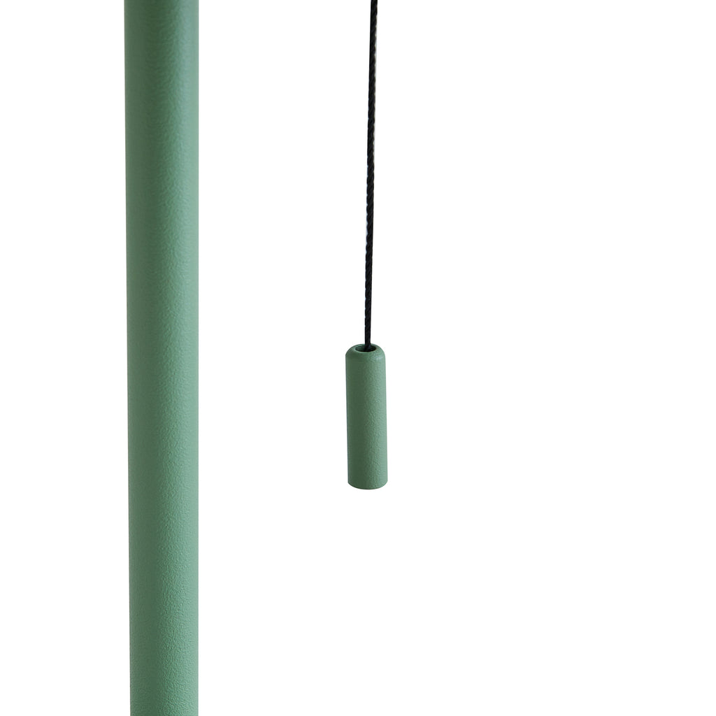 Nærbilde av LED solcellebordlampe Hilario mintgrønn jern