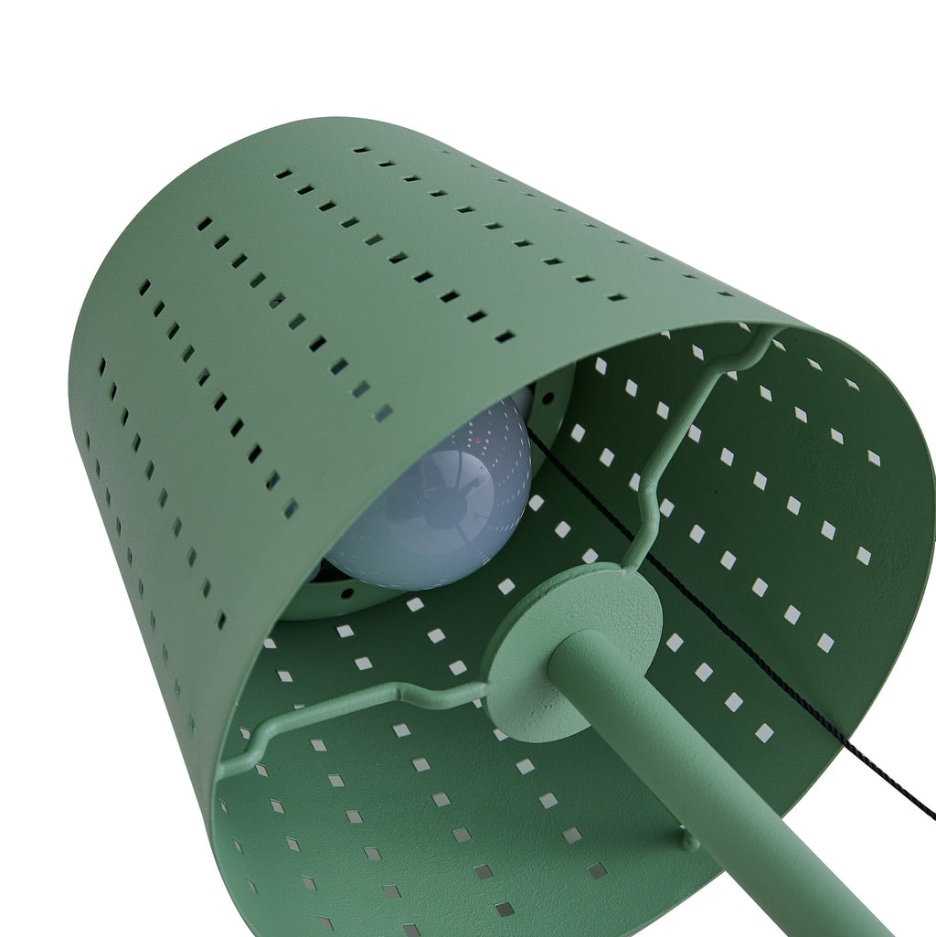 LED solcellebordlampe Hilario mintgrønn jern Ø14 cm IP44 - Lindby