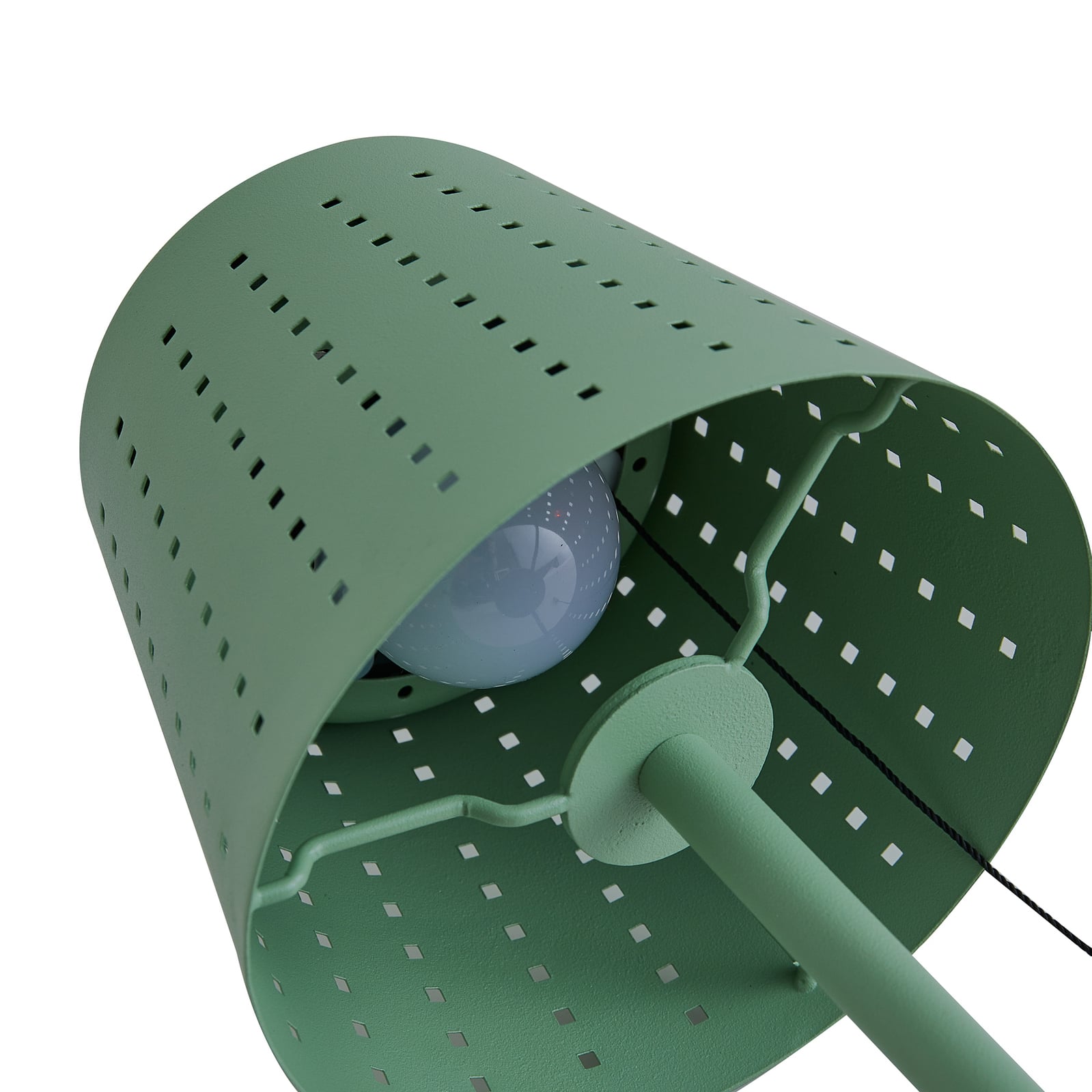 LED solcellebordlampe Hilario mintgrønn jern Ø14 cm IP44 - Lindby