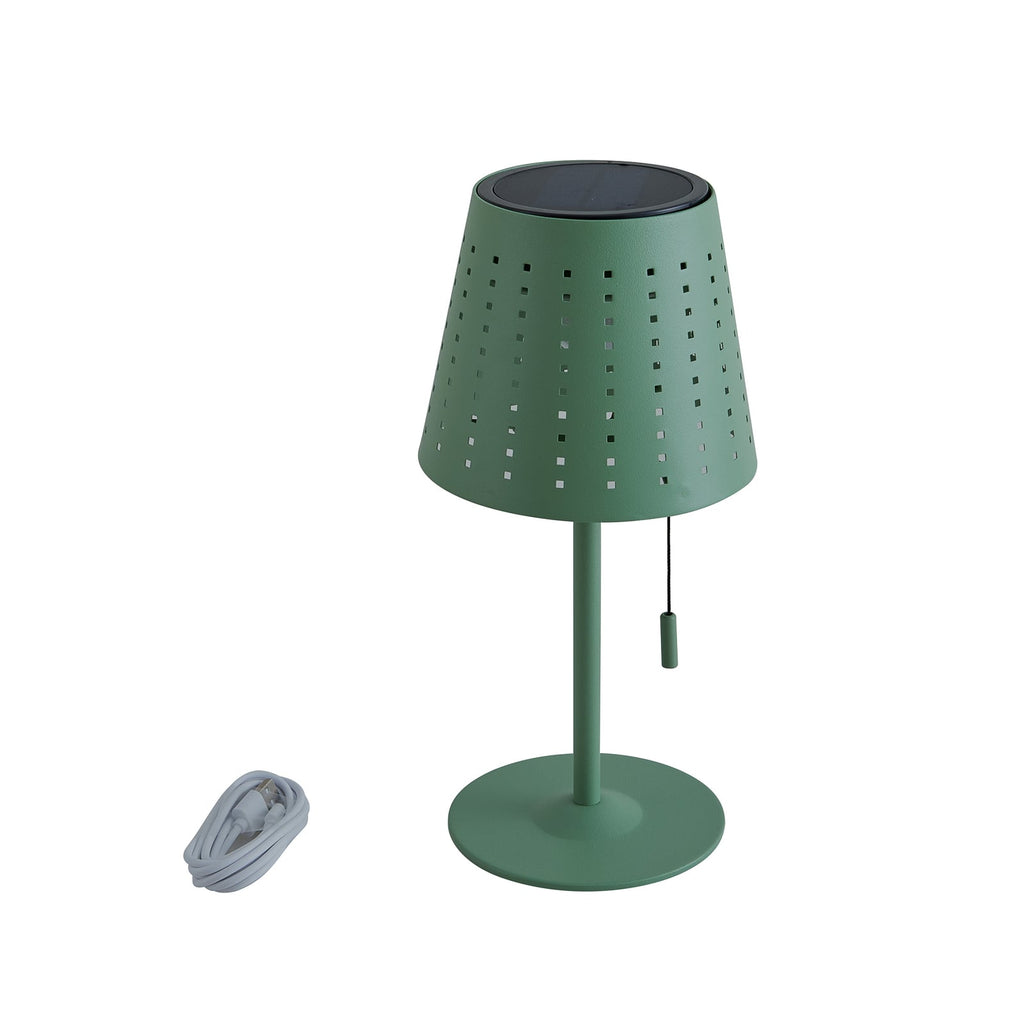 LED solcellebordlampe Hilario jern Ø14 cm IP44 - Lindby