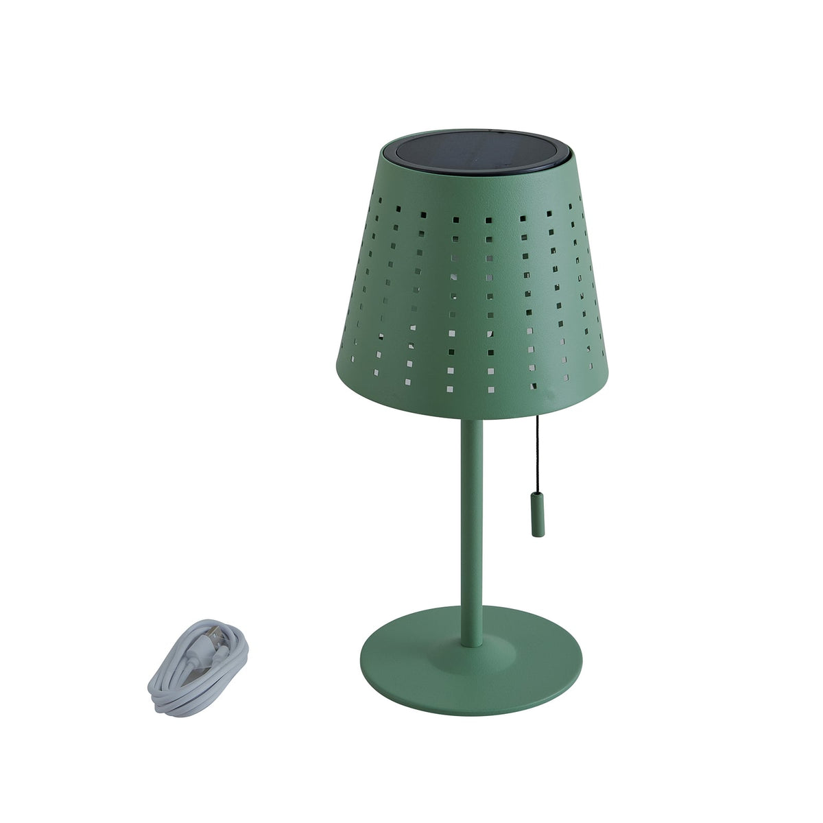 LED solcellebordlampe Hilario jern Ø14 cm IP44 - Lindby
