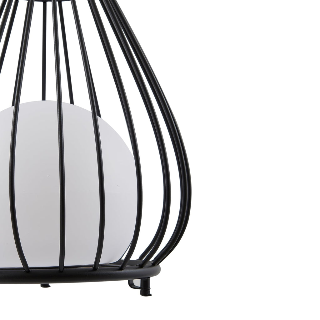 LED solcellebordlampe Kelda dimbar svart lysdetalj