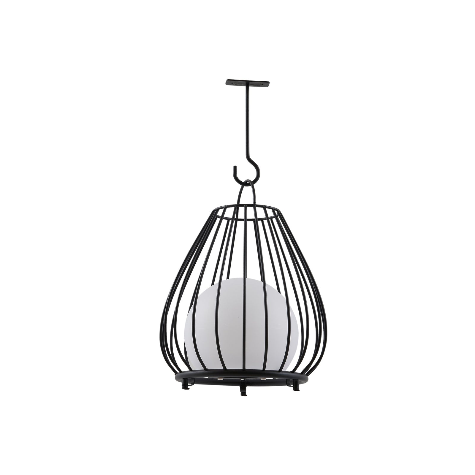 LED solcellebordlampe Kelda dimbar svart montert på bord