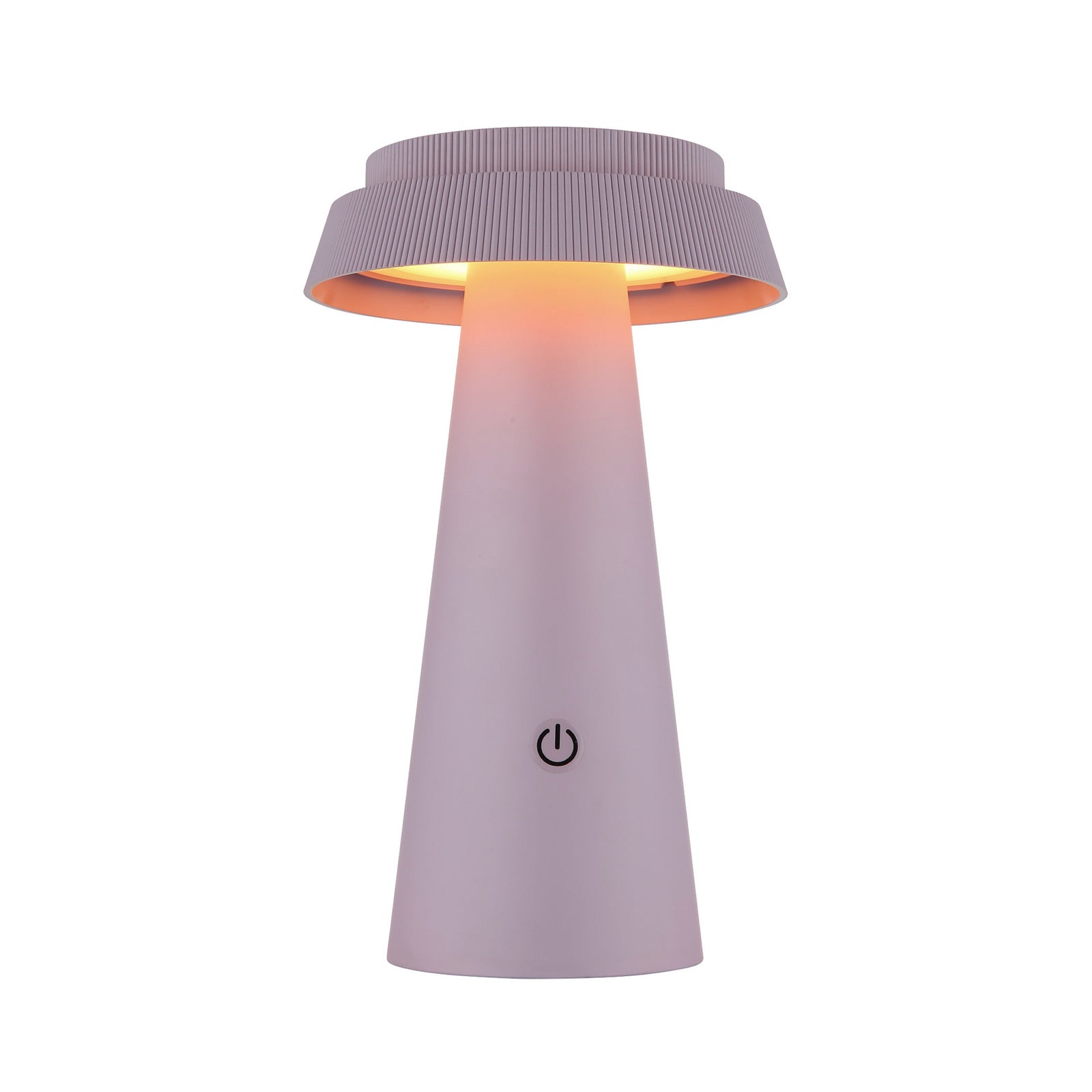 LED solcellebordlampe lilla plast dimbar CCT Ø14 cm IP54 - Globo detalj av touchbryter