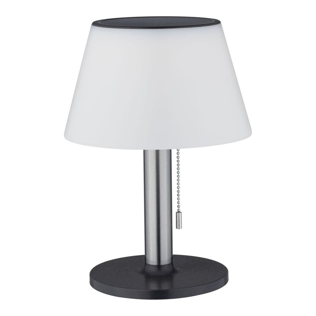 LED solcellebordlampe Lillesol dimbar svart montert ute