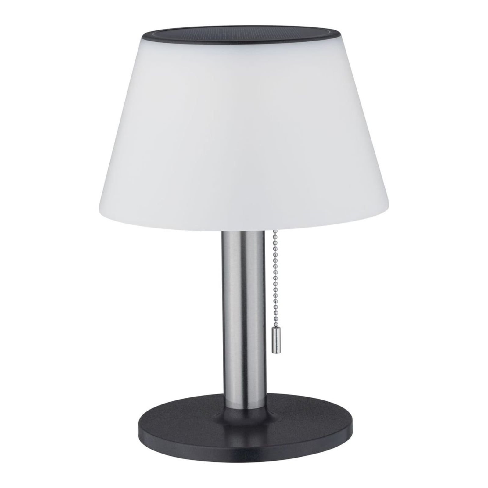 LED solcellebordlampe Lillesol dimbar svart montert ute