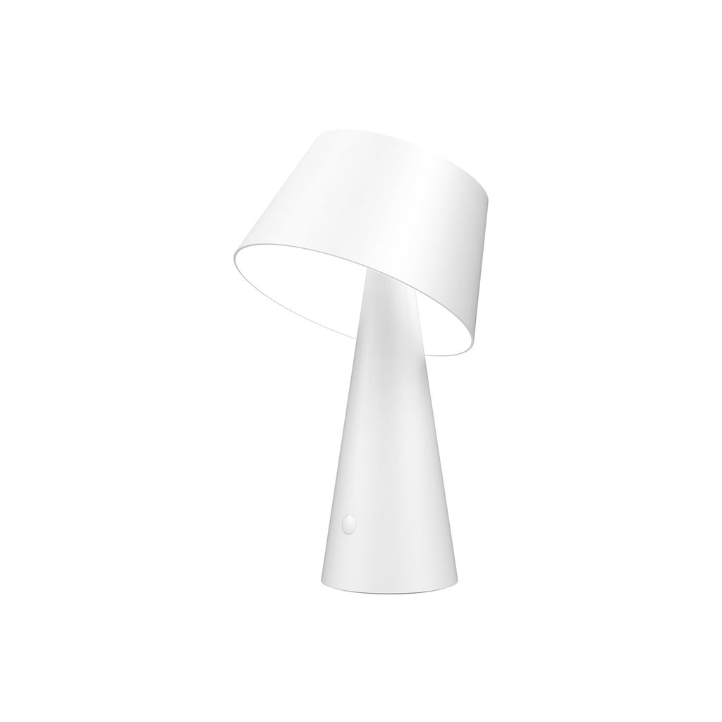 LED solcellebordlampe Lirinor dimbar hvit Ø13 cm IP44 detalj av dimmer