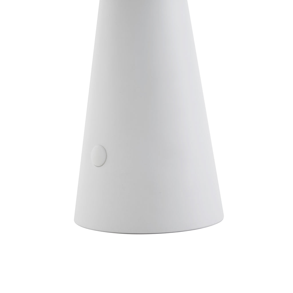 LED solcellebordlampe Lirinor dimbar hvit Ø13 cm IP44 med lys på