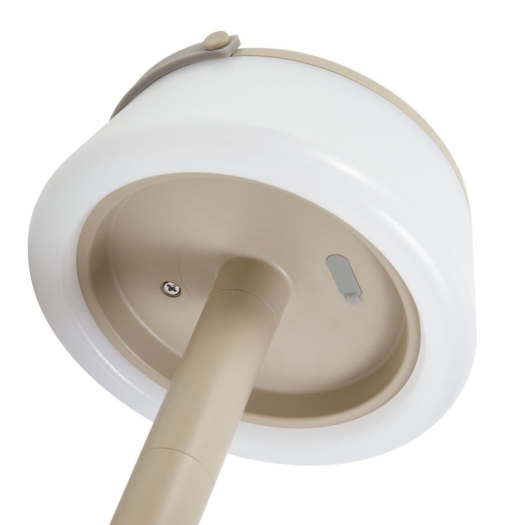LED solcellebordlampe Mikkel beige dimbar IP44 batteri