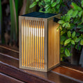 LED solcellebordlampe Okinawa bambus dimbar IP54 forfra