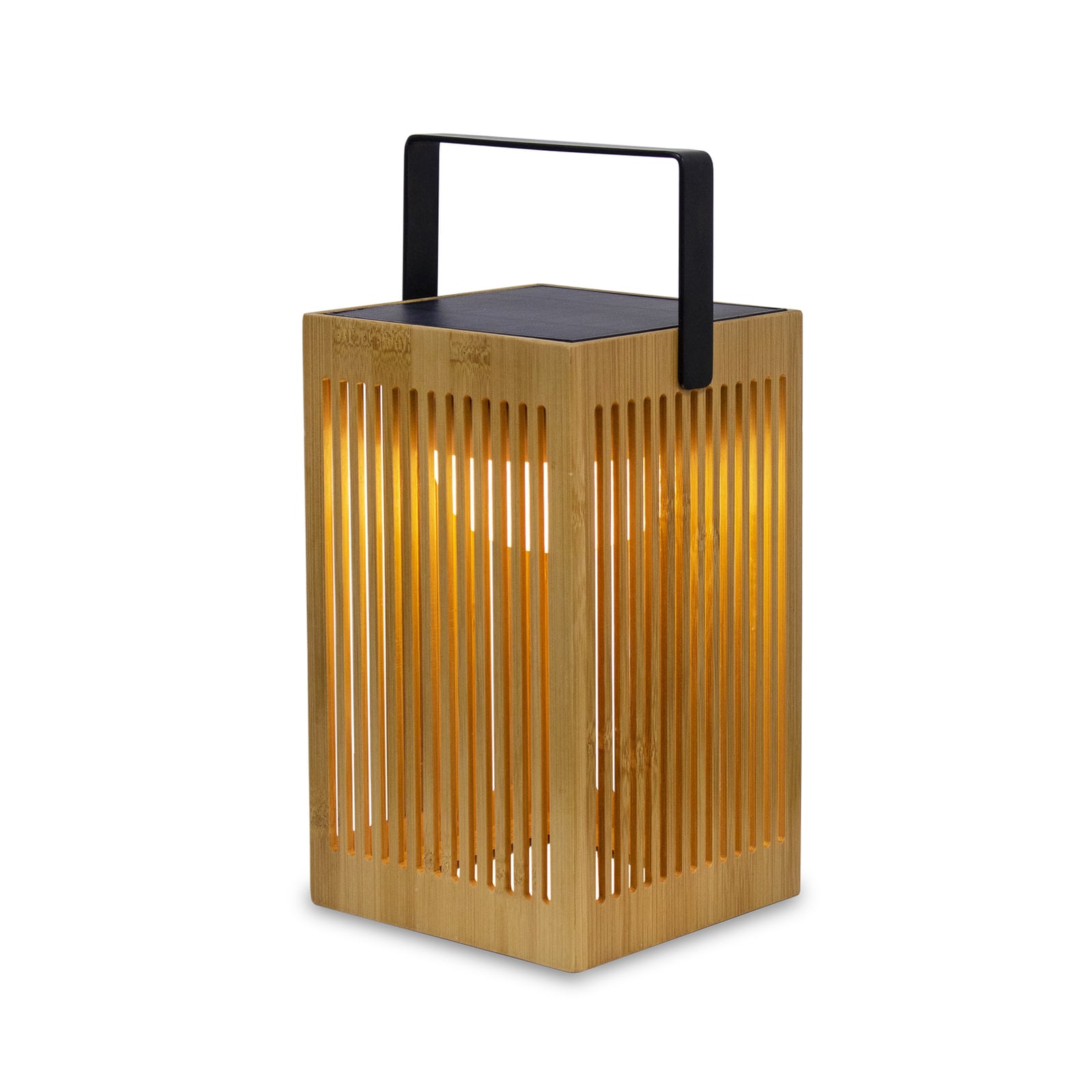 LED solcellebordlampe Okinawa bambus dimbar IP54 montert ute