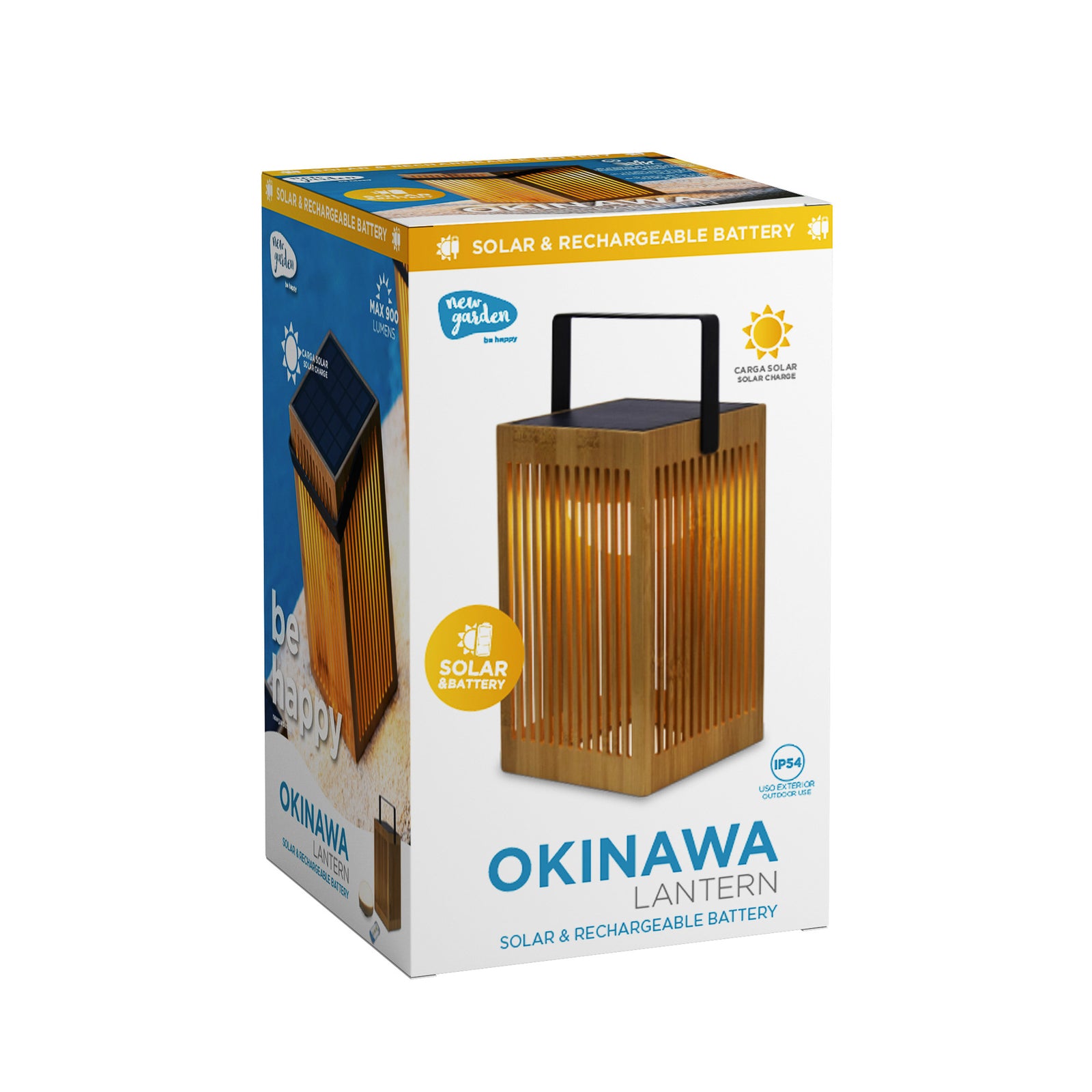 LED solcellebordlampe Okinawa bambus dimbar IP54 nærbilde