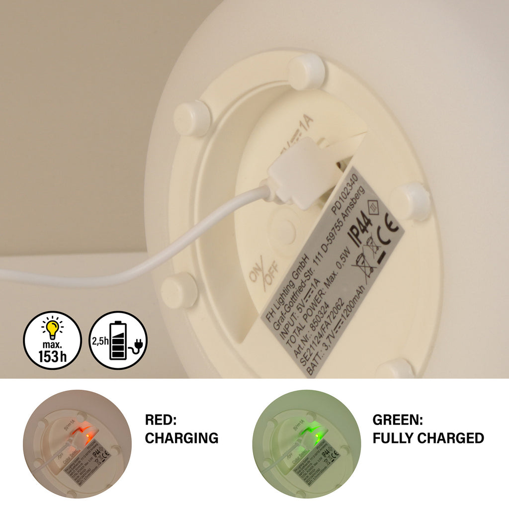 LED solcellebordlampe Orno varmhvit og RGB dimbar IP44 - FH Lighting