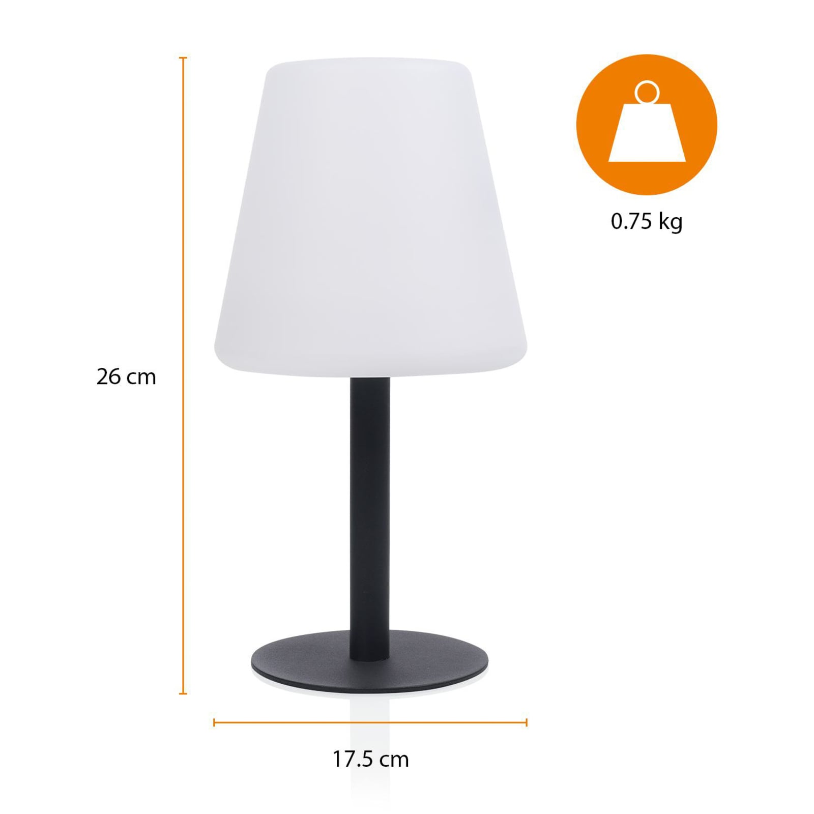 LED solcellebordlampe OSL-50012 dimbar IP44 svart detalj